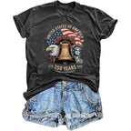 USA Flag Graphic Shirt Women 250th American Flag Patriotic T-Shirt Independence Day Casual Short Sleeve Tee Tops