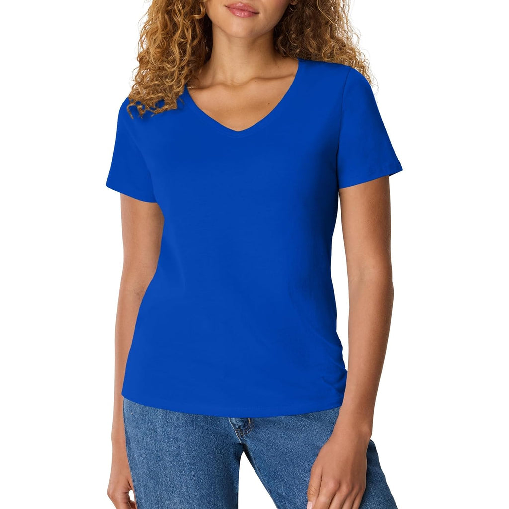 Hanes Women's Perfect-T V-neck T-shirt, Cotton Short Sleeve Tee for Women, 1 or 2-Pack