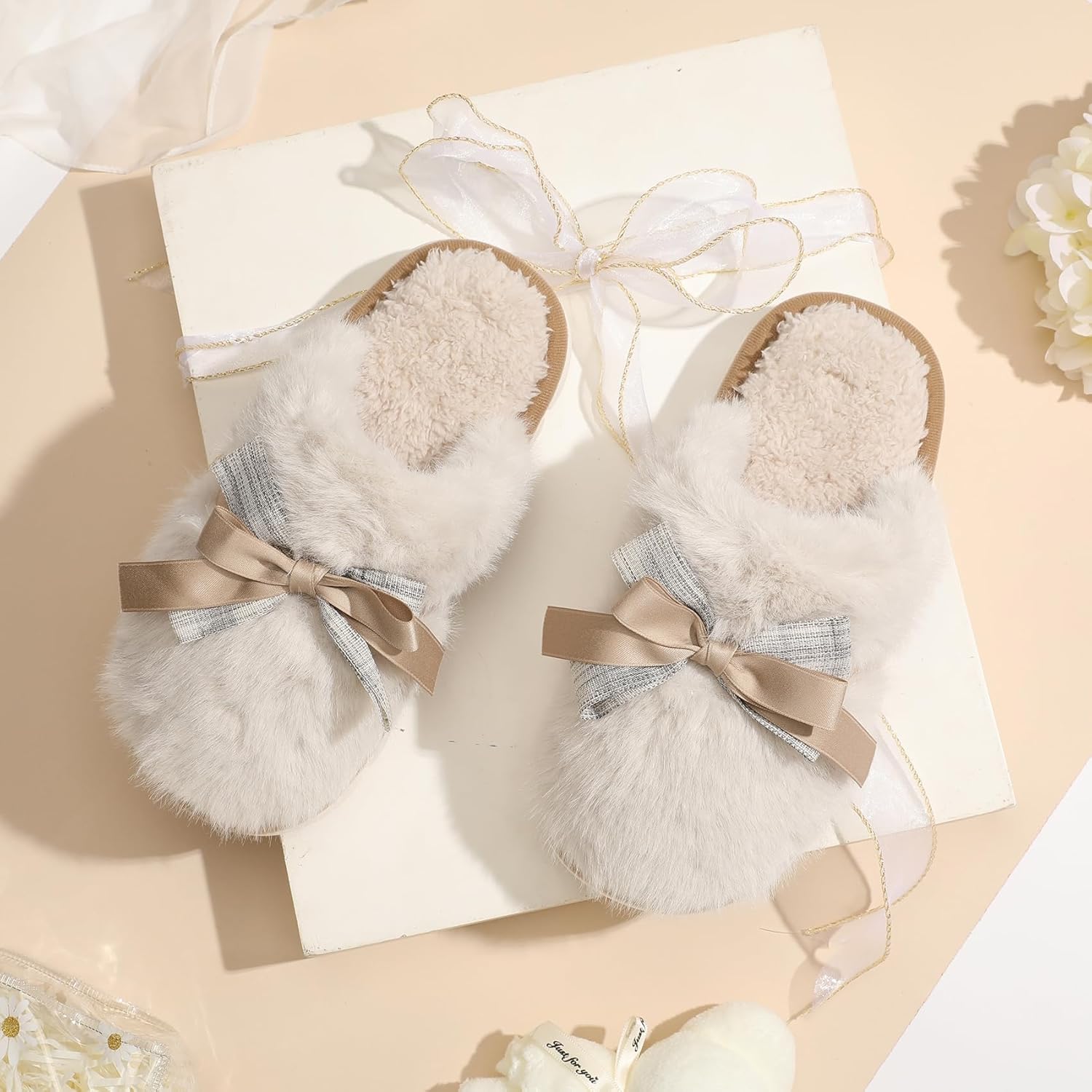 Women's Slippers Butterfly Beige