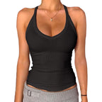 Women's Padded Racerback Tank Top Black