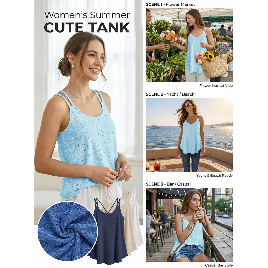 Women's Spaghetti Strap Tank Top Blue