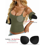 EasyGala Womens Padded Cami Tank Tops Double Lined Spaghetti Strap Built in Bra Shirts Slim Fitted Basic Summer Cloth 2026