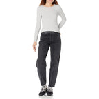 Amazon Essentials Women's Slim-Fit Long Sleeve Rib Knit Crew Neck Top, Pack of 2