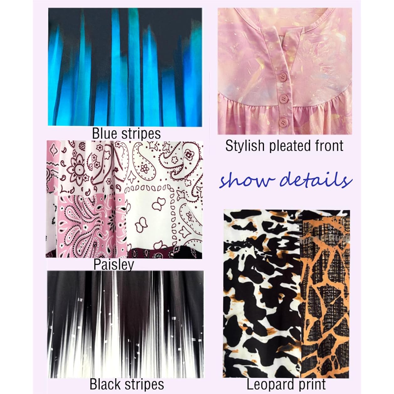 Women's Lace Pleated Tunic Top Leopard