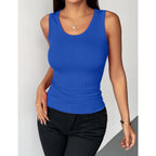 Zeagoo Womens Tank Tops 2026 Scoop Neck Ribbed Sleeveless Top Casual Basic Slim Fitted Knit Cami Tee Shirts