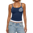 V FOR CITY Womens Built in Bra Tank Top Halter Cotton Adjustable Spaghetti Straps Crop Cami Shirt 2026