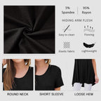 Women's Longline Leggings Fit Tunic Top Black