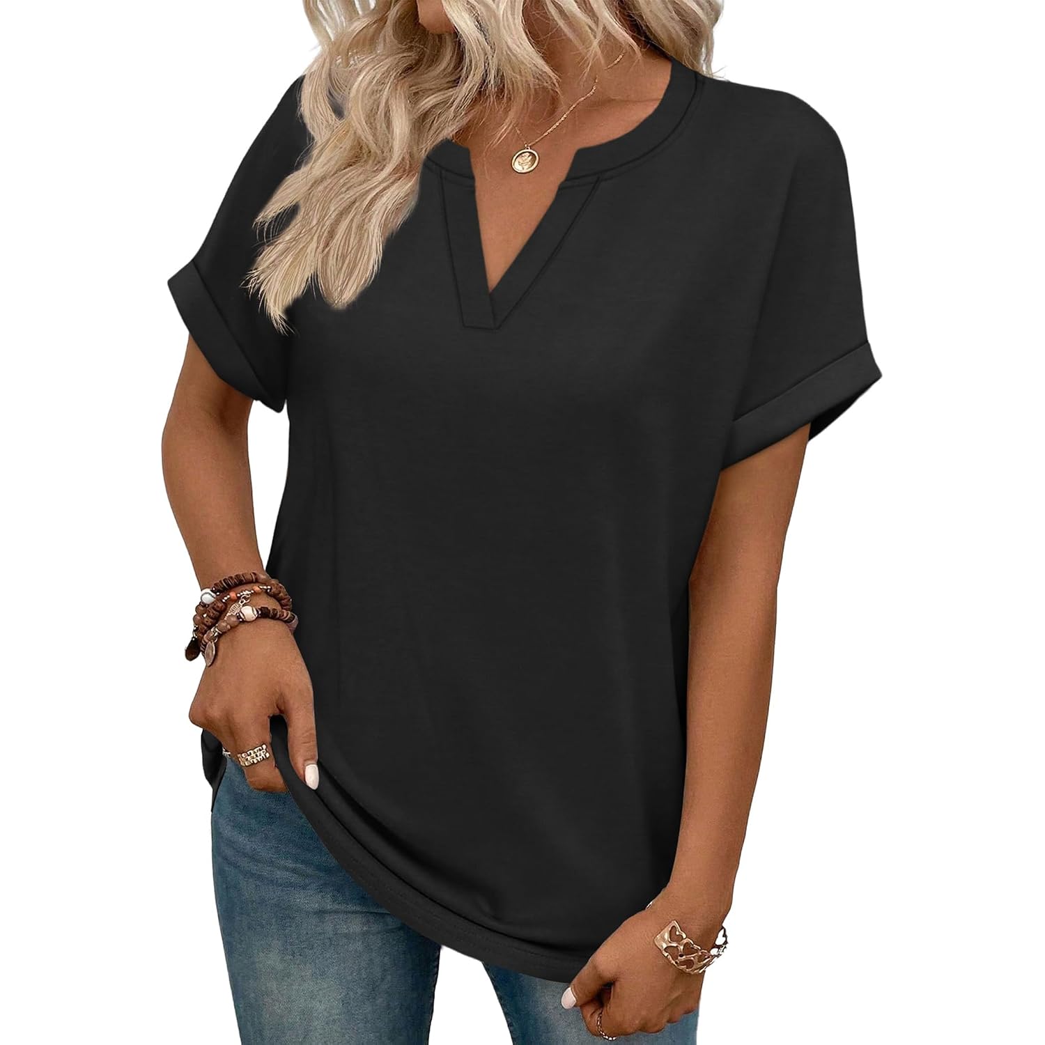 WIHOLL Womens Blouses Spring Tops Short Sleeve Shirts Dressy Casual Summer Vacation Fashion Clothing 2026