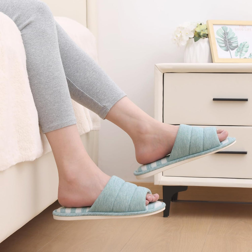 Women's Slippers Cotton Teal