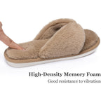 Women's Slippers Fluffy Dark Brown