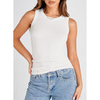 Dokotoo Womens Ladies Ribbed Thick Strap Racerback Tight Slim Fitted Sporty Workout Tank Tops