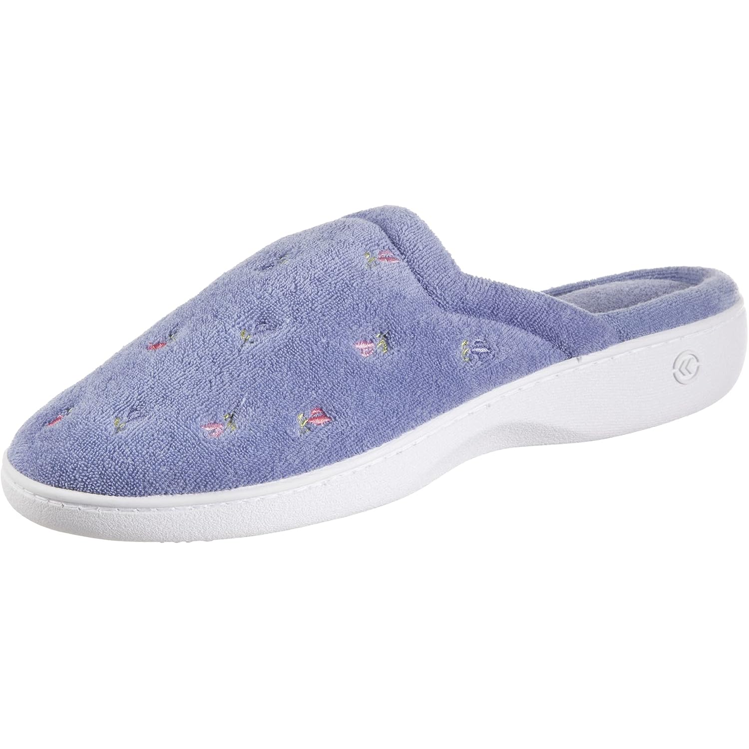 Women's Slippers Embroidered Periwinkle Scalloped