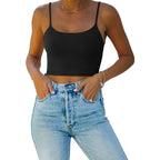 Women's Double Lined Camisole Tank Top Black