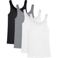 Women's Soft Cotton Ribbed Tank Top White/Black/Concrete