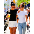 CE' CERDR 3/5 Pack Womens T Shirts Crew Neck Short Sleeve Shirts for Women Casual Basic Tees Fitted Stretchy Layering Tops