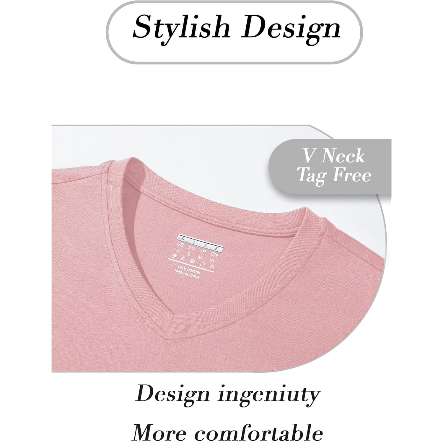 SMENG Women's Cotton V Neck T-Shirt Short Sleeve Solid Color Tee Casual Fit Tee Breathable Summer Fashion Tops
