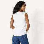 Women's Cotton Sleeveless Tank Top Black/White