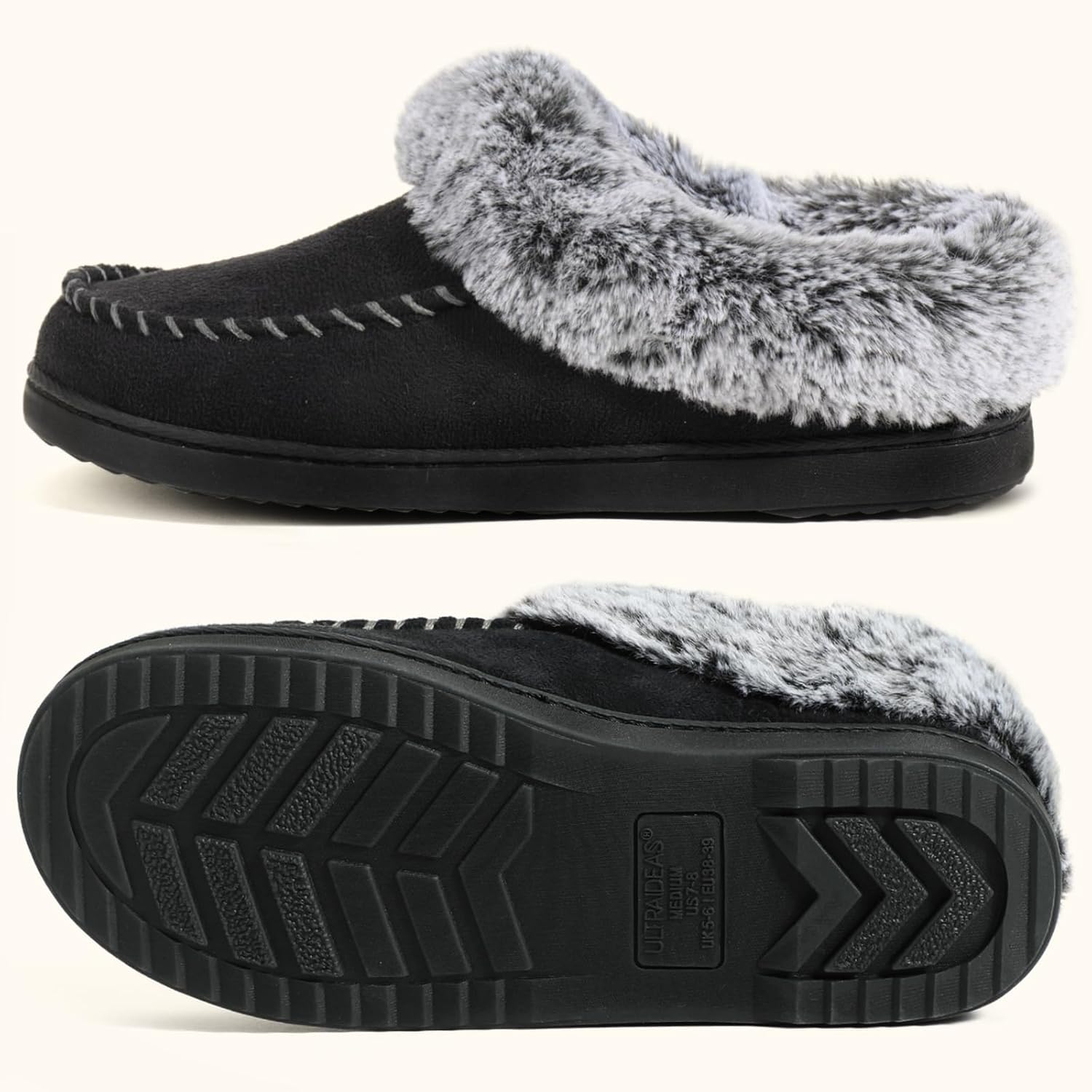 Women's Slippers Fur Black