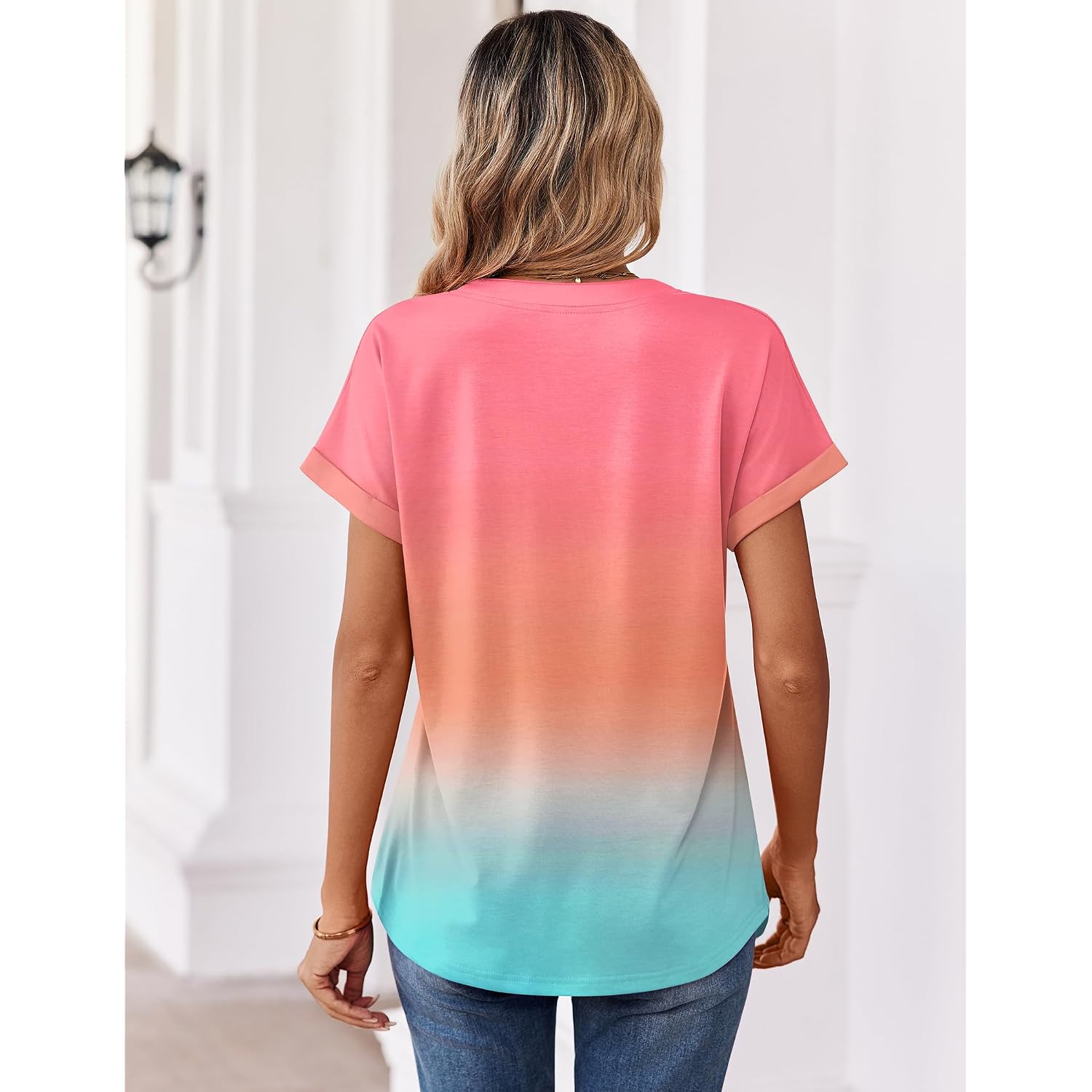 Zeagoo Womens Tops Short Sleeve Summer V Neck Shirts Work Blouses Business Outfits Fashion Clothing