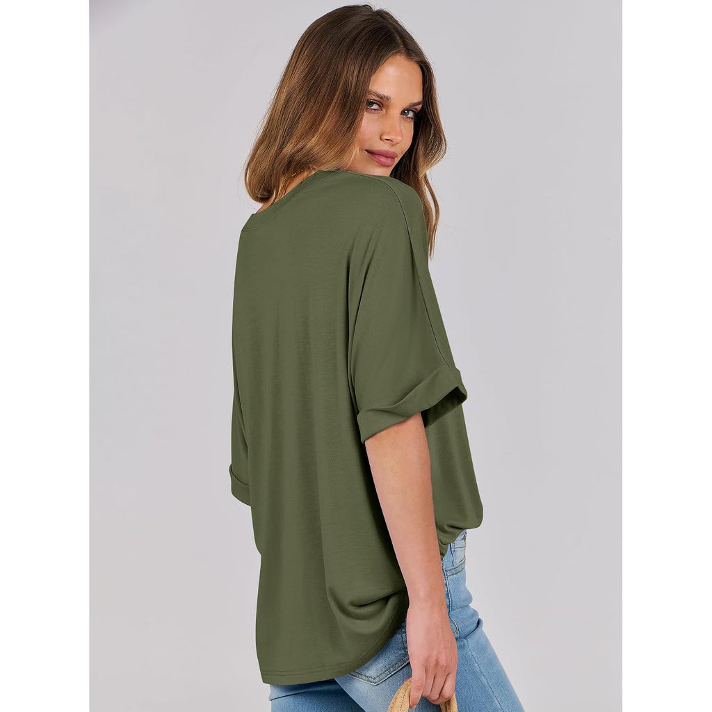 ANRABESS Womens Tops Oversized T Shirts Short Sleeve Crewneck Summer Casual Loose Basic Tee Shirt 2026 Trendy Fashion Clothes