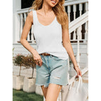 Women's Ribbed Sweater Vest Tank Top Ivory