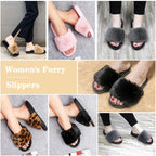 Women's Slippers Fuzzy Black