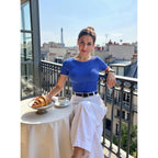 BIDITANLE Womens Summer Short Sleeve T-Shirt Ribbed Knit Crew Neck Slim Fitted Basic Casual Top