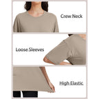 Kinglaman 5 Pack Womens Oversized T Shirts Crew Neck Loose Fit Short Sleeve Tshirts Summer Workout Plus Size Tee Tops