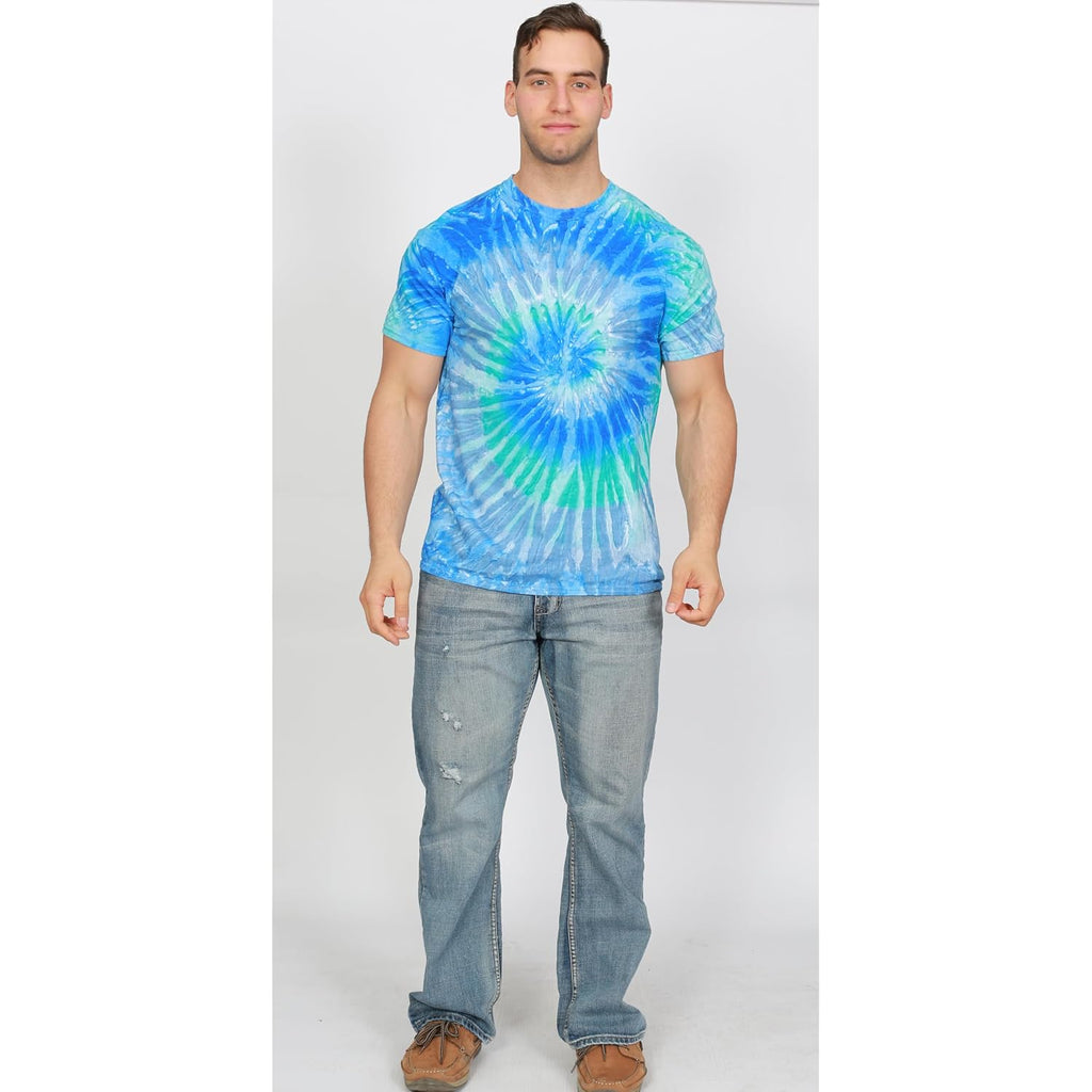 Colortone Spider Tie Dye T-Shirts for Men and Women - Unisex Short Sleeve Tie-Dye T Shirts for Adults