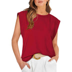 WIHOLL Cap Sleeve Tops for Women Summer Top Basic Tee Shirts Business Casual Tank Loose Fit 2026 Fashion