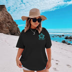 Hawaiian Beach T Shirts for Women Hibiscus Flower Palm Tree Shirt Tropical Graphic Tees Summer Beachy Vacation Tops