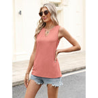 TICTICMIMI Tank Tops for Women Summer V Neck T-Shirts Basic Sleeveless Trendy Tee Loose Fit 2026 Fashion Clothes