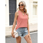 TICTICMIMI Tank Tops for Women Summer V Neck T-Shirts Basic Sleeveless Trendy Tee Loose Fit 2026 Fashion Clothes