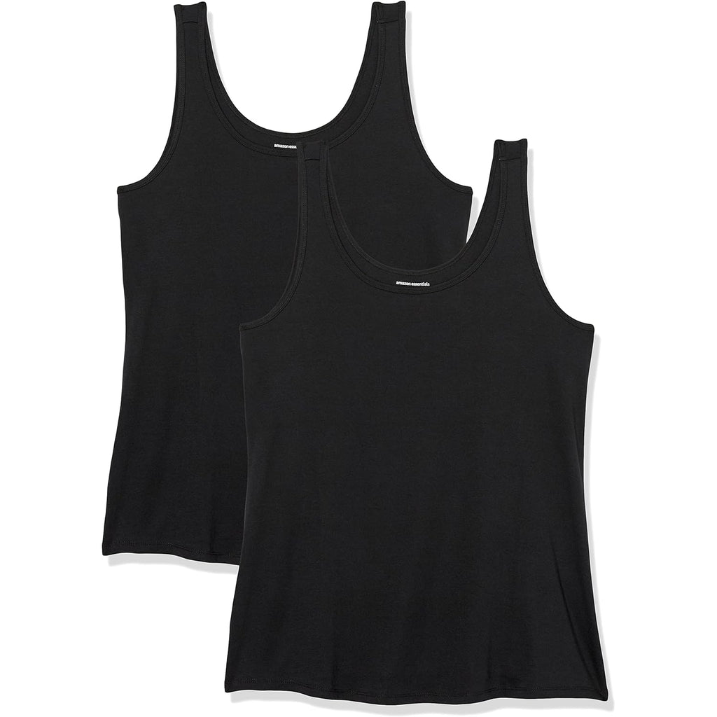 Women's Slim-Fit Scoop Neck Tank Top Black