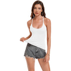 Women's Ribbed Scoop Neck Tank Top White