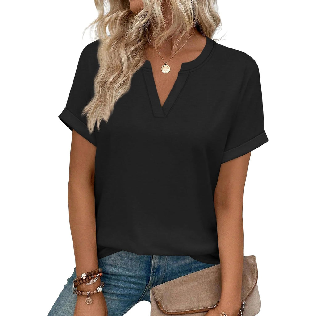 WIHOLL Womens Blouses Spring Tops Short Sleeve Shirts Dressy Casual Summer Vacation Fashion Clothing 2026