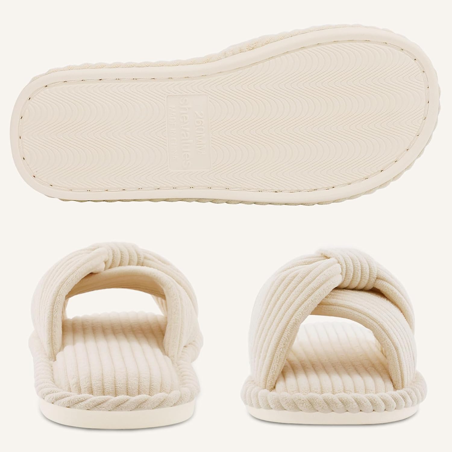 Women's Slippers Corduroy Beige