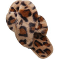 Women's Slippers Crossband Brown Leopard