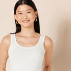 Women's Slim-Fit Scoop Neck Tank Top Black/White