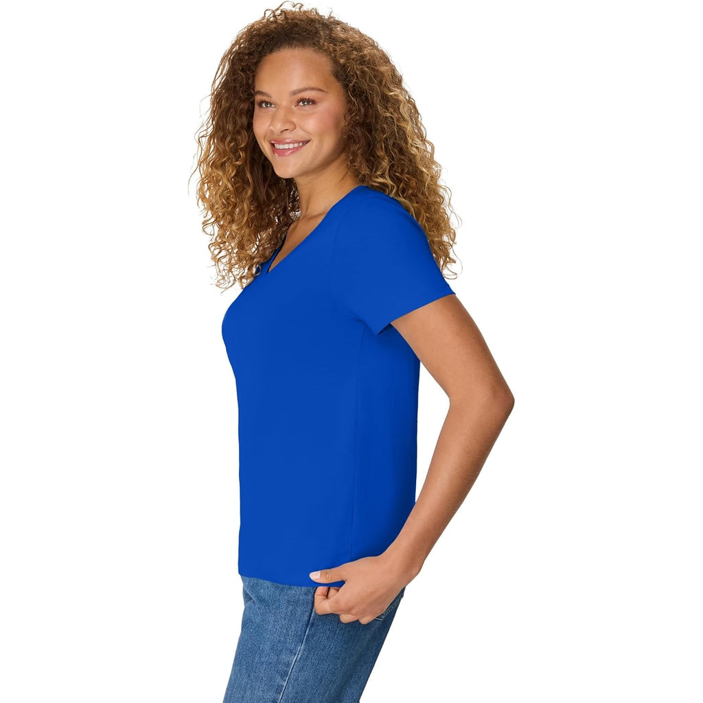Hanes Women's Perfect-T V-neck T-shirt, Cotton Short Sleeve Tee for Women, 1 or 2-Pack