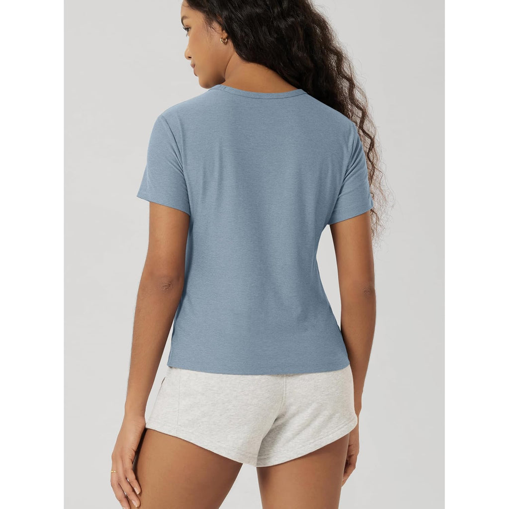 ODODOS Women's Short Sleeve Performance T-Shirts - Ultra Soft odSTRATUM Tech Crew Neck Tee UPF 50+ Essential Top