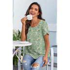 HOTGIFT Women Tops 2026 Summer Short Sleeve Chiffon T Shirts Blouse M-3XL
