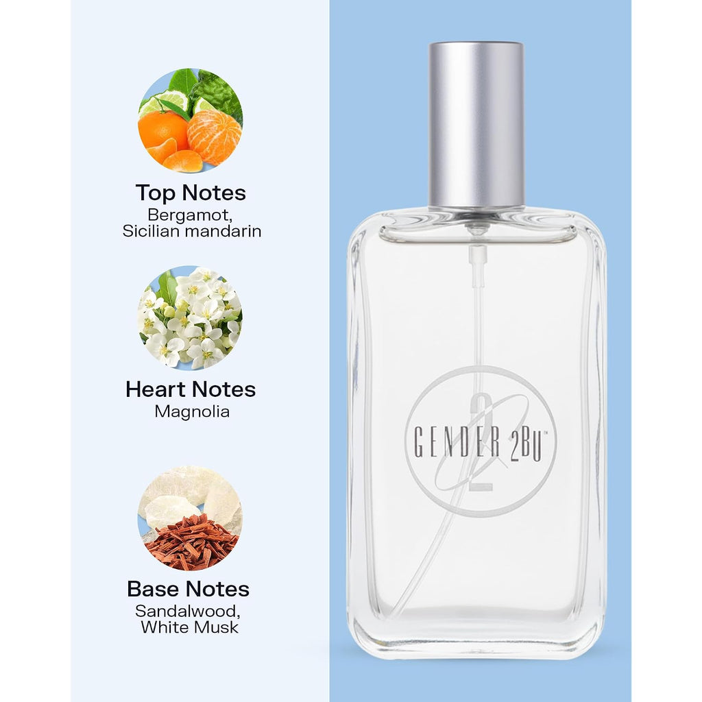 PB ParfumsBelcam Gender 2BU Eau de Toilette Spray – Fresh Oriental Unisex Fragrance with Bergamot, Mandarin & White Musk – Clean Modern Scent for Him or Her, Everyday Signature Perfume, 3.4 Fl Oz