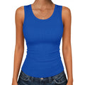 Zeagoo Womens Tank Tops 2026 Scoop Neck Ribbed Sleeveless Top Casual Basic Slim Fitted Knit Cami Tee Shirts