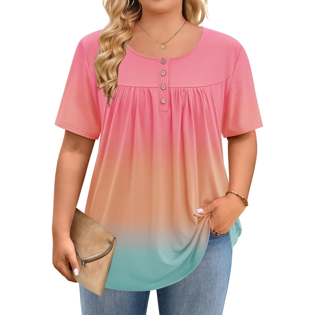 Women's Leggings Fit Tunic Top Gradient Pink