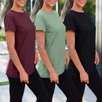 SUNBS Womens 3 Pack T-Shirts Short Sleeve Summer Tops Fashion Basic Tees Comfy Casual Vacation Outfits Workout Clothes 2026