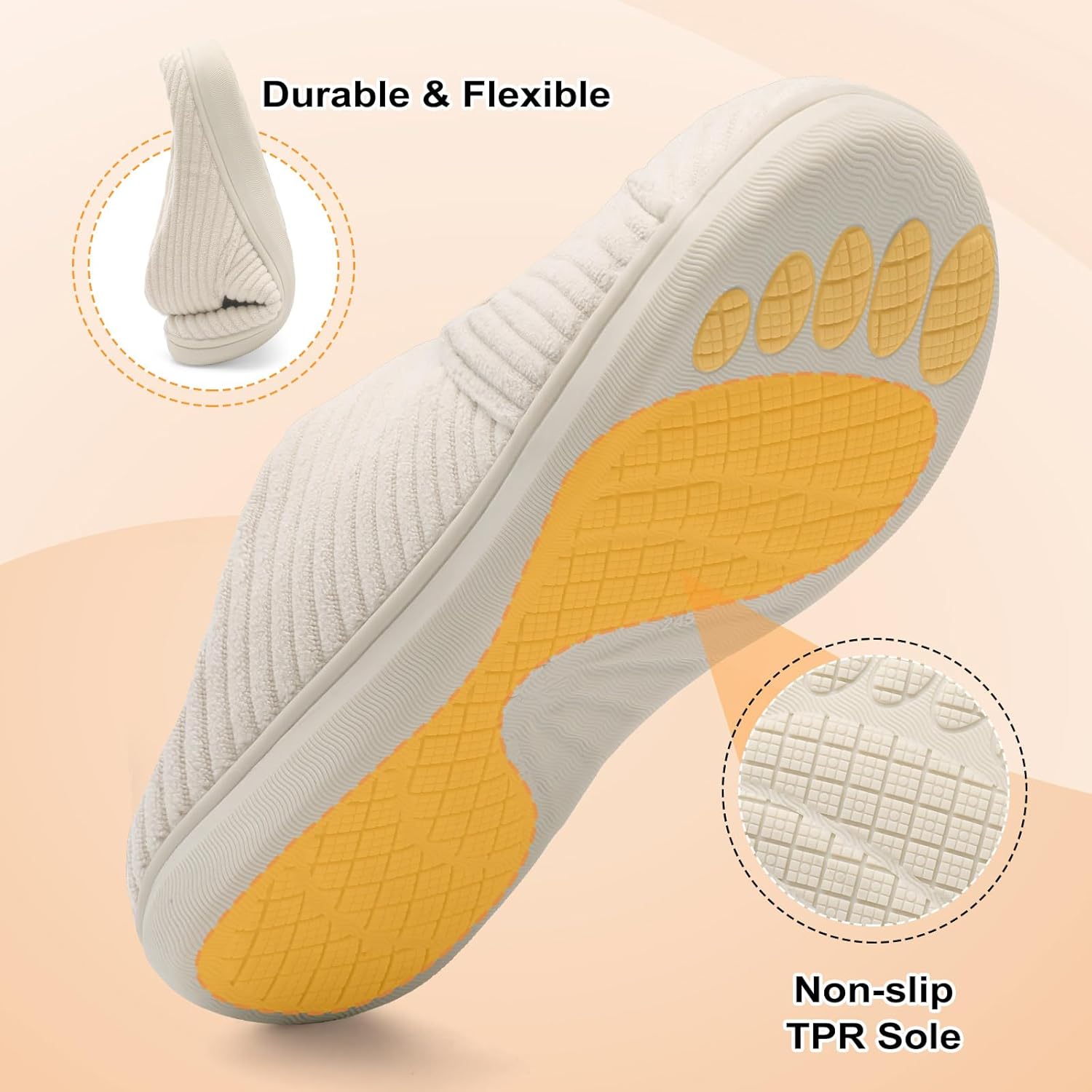 Women's Slippers Wide Beige