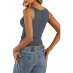 EasyGala Womens Cotton Square Neck Ribbed Tank Tops Fitted Thin Shoulder Strap Sleeveless Basic Summer Cami Clothes 2026