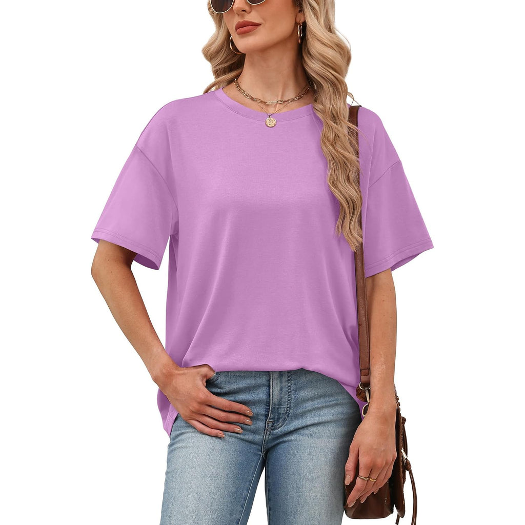 WIHOLL Oversized Tshirts for Women Summer Tops Short Sleeve T Shirts Beach Vacation Clothes Travel Outfits Fashion 2026