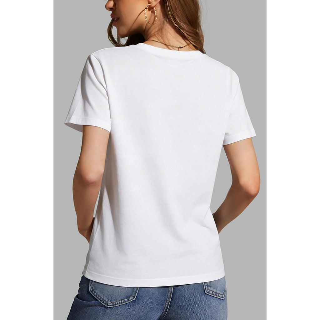Women's Multi-Pack Short Sleeve Round Neck T-Shirt - Basic Loose Fit Knit Tops